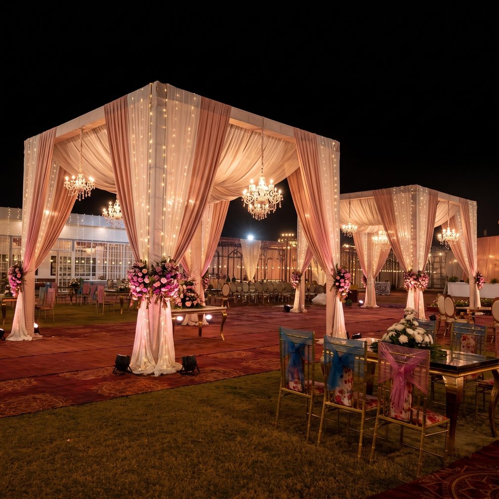Floral and lighting design at the Lotus Resort lawns